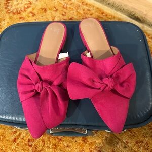 a new day Fuchsia Bow Mules
